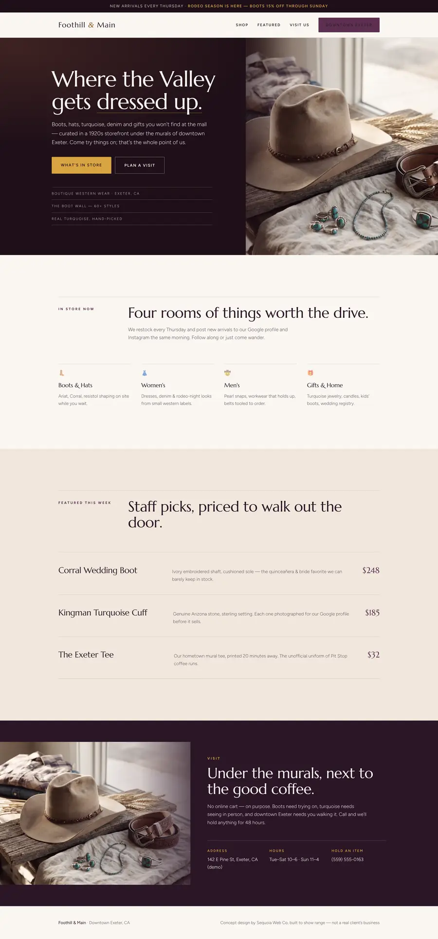 Foothill & Main website design by Sequoia Web Co
