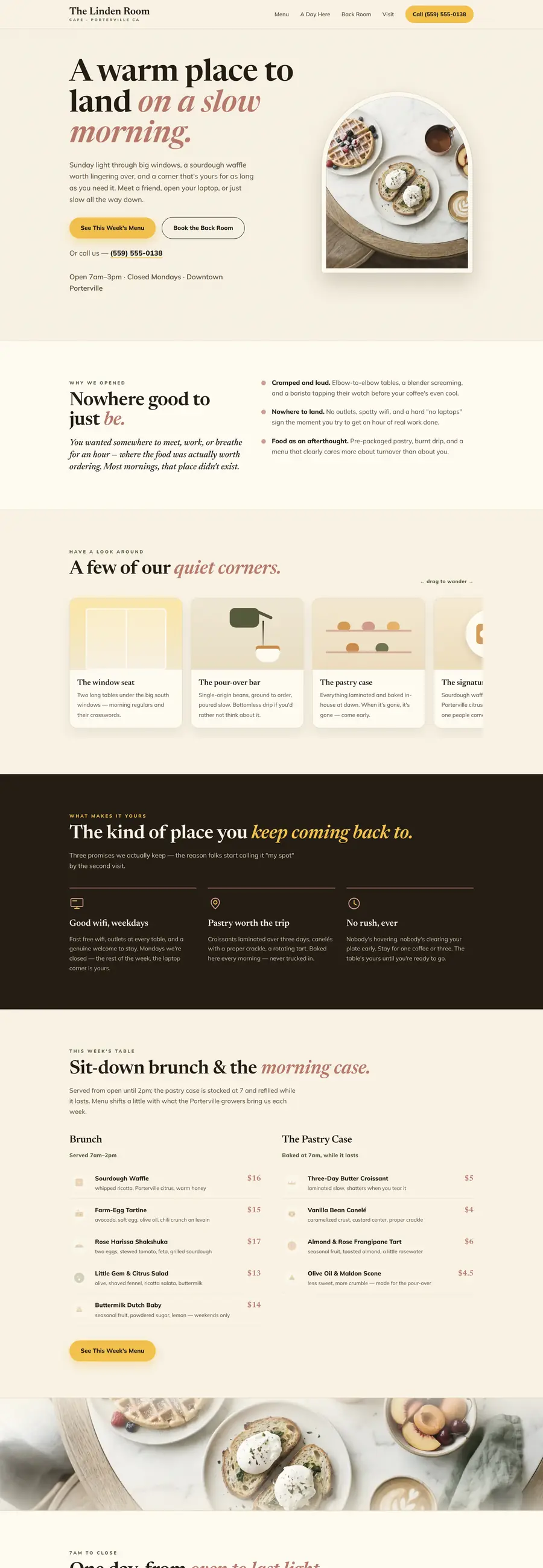 The Linden Room website design by Sequoia Web Co