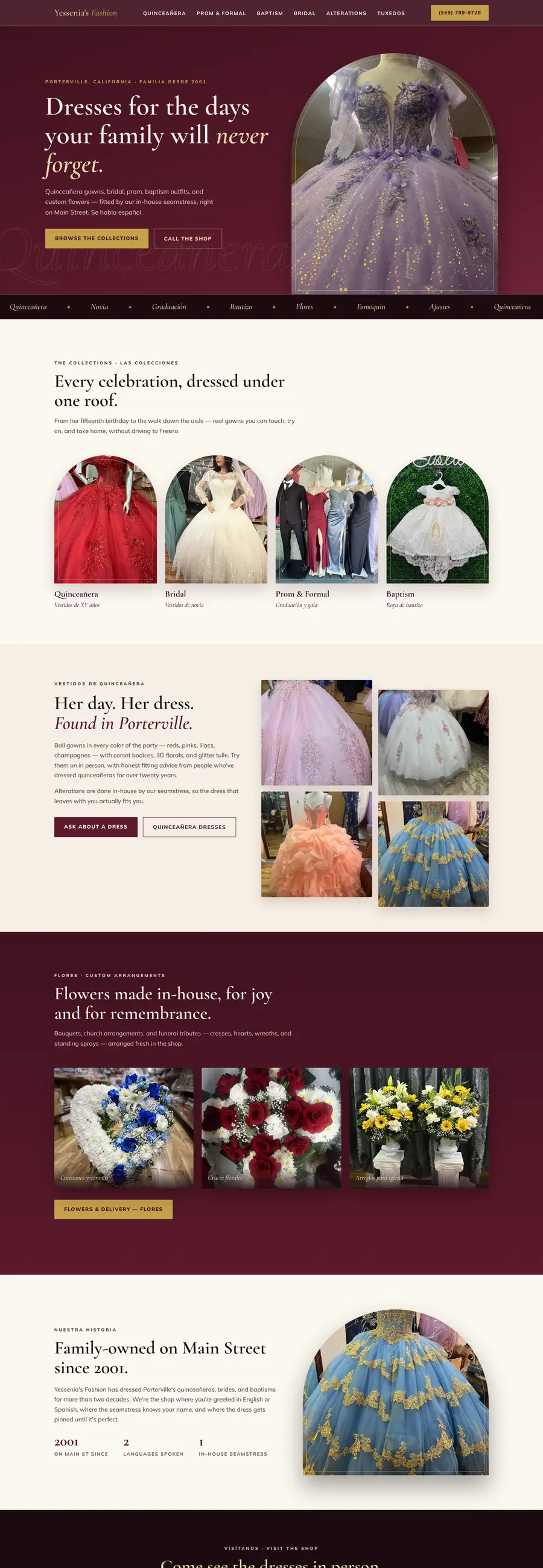 Yessenia's Fashion website design by Sequoia Web Co